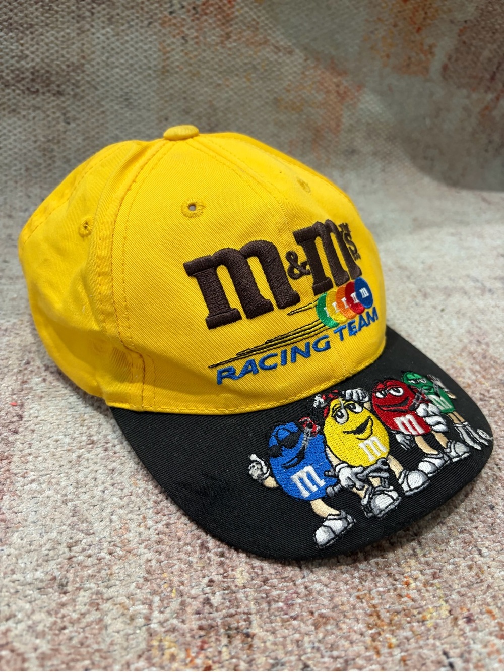 Vintage M&M’s Racing Team #36 NASCAR Youth Snapback Hat Yellow Embroidered